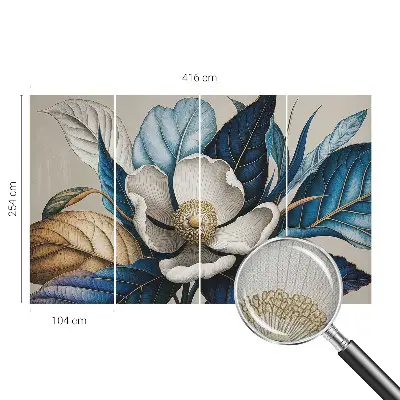 Fotobehang voor kinderkamer met een elegant bloemenmotief