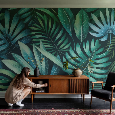 Fotobehang tienerkamer Tropische bladeren