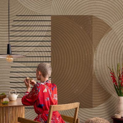 Fotobehang babykamer met een geometrisch harmoniepatroon