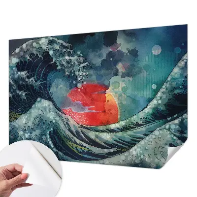 Foto behang voor de keuken met een oceanisch oosters motief