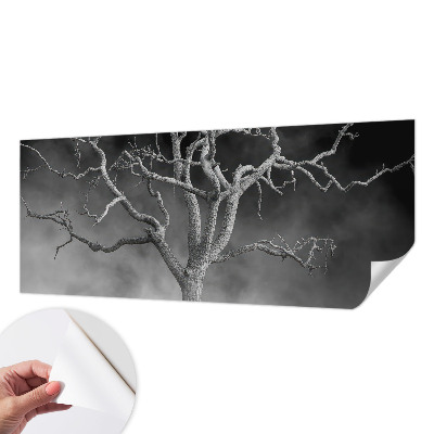 Zelfklevend fotobehang met een mistige boomprint