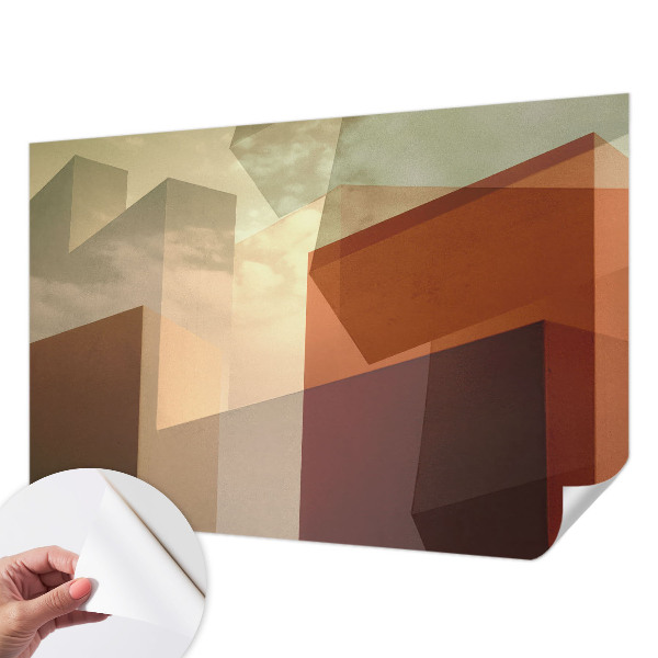 Zelfklevende behangsticker met een abstract patroon van vormen