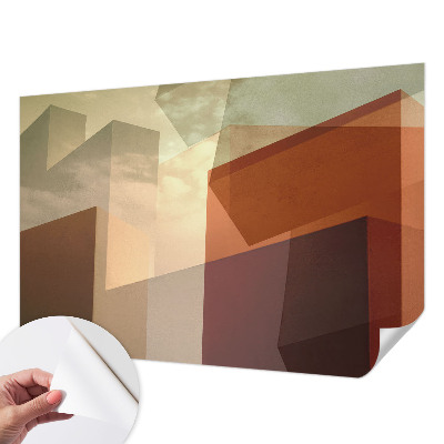 Zelfklevende behangsticker met een abstract patroon van vormen