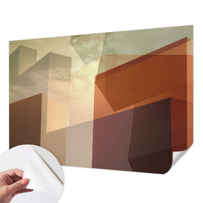 Zelfklevende behangsticker met een abstract patroon van vormen