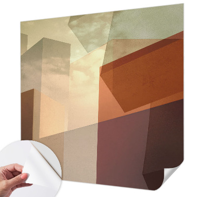 Zelfklevende behangsticker met een abstract patroon van vormen