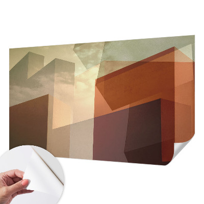 Zelfklevende behangsticker met een abstract patroon van vormen