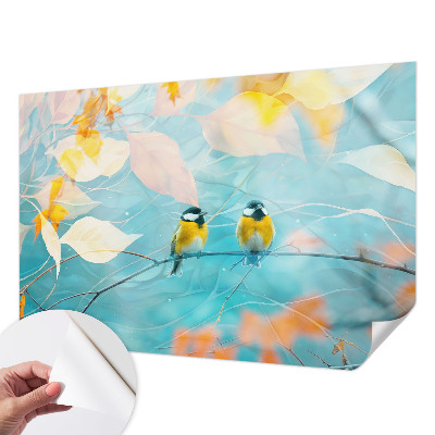 3D fotobehang met lentevogelmotief