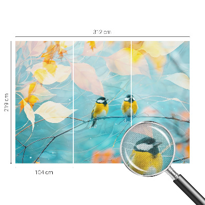 3D fotobehang Lente vogels