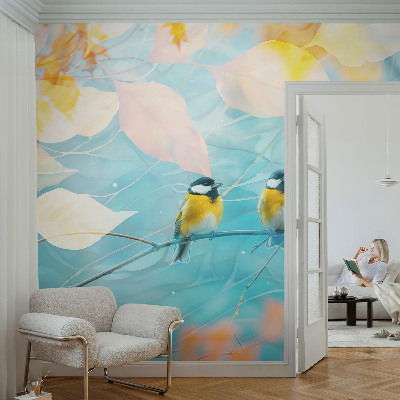 3D fotobehang Lente vogels