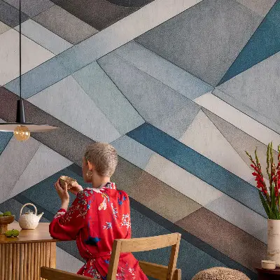 Fotobehang voor de kinderkamer met een abstract geometrisch motief
