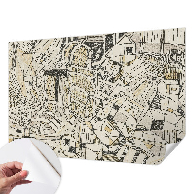 Zelfklevend fotobehang op maat met een geometrisch abstracte print