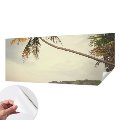 Zelfklevende behangsticker met een tropisch landschap