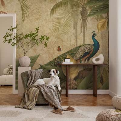 3D fotobehang met een exotische vogel als motief