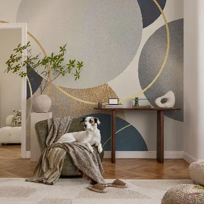 Fotobehang kinderkamer met creatieve kringen als dessin