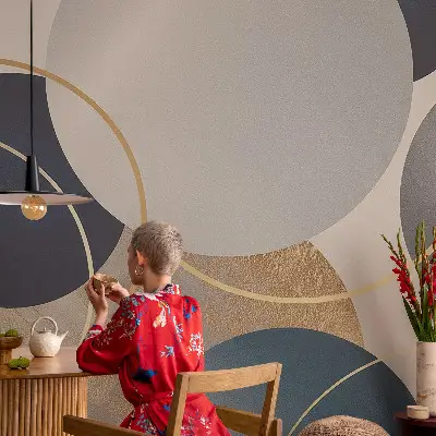 Fotobehang kinderkamer met creatieve kringen als dessin