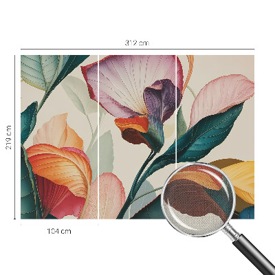 Fotobehang voor kinderkamer met een kleurrijk bloemenmotief