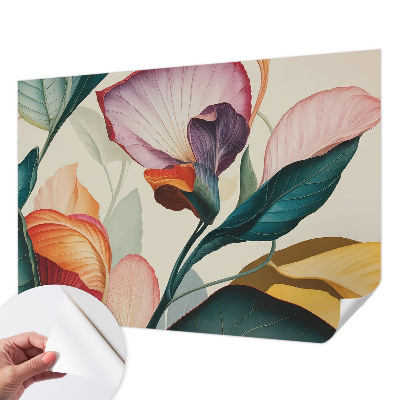 Fotobehang voor kinderkamer met een kleurrijk bloemenmotief
