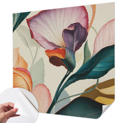 Fotobehang voor kinderkamer met een kleurrijk bloemenmotief