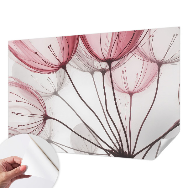 Zelfklevend fotobehang met bloemensilhouetten