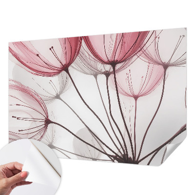 Zelfklevend fotobehang met bloemen­silhouetten