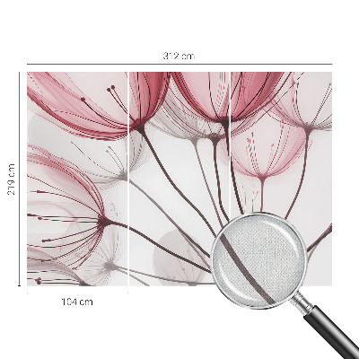 Zelfklevend fotobehang met bloemen­silhouetten
