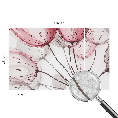 Zelfklevend fotobehang met bloemen­silhouetten