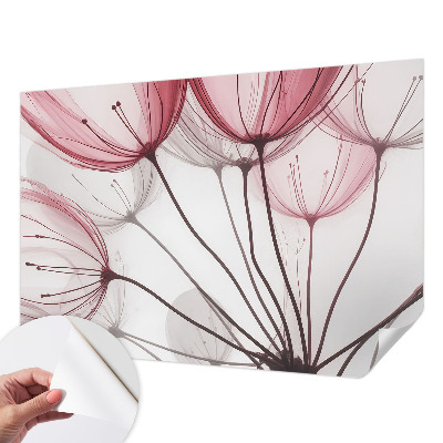 Zelfklevend fotobehang met bloemen­silhouetten