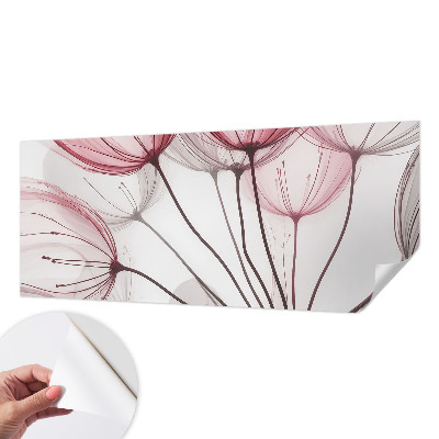 Zelfklevend fotobehang met bloemen­silhouetten