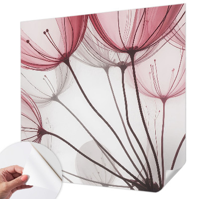 Zelfklevend fotobehang met bloemen­silhouetten