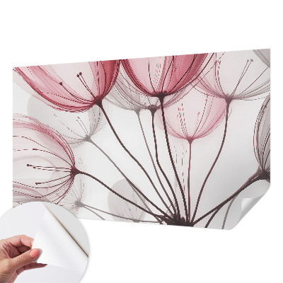 Zelfklevend fotobehang met bloemen­silhouetten