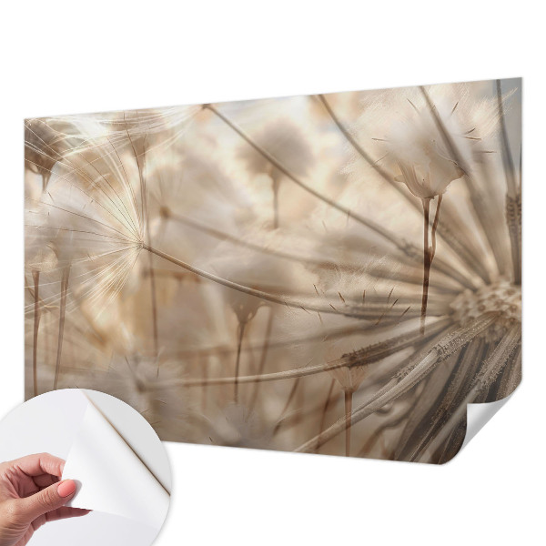 Zelfklevende behangsticker Subtiele paardenbloemen