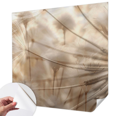 Zelfklevende behangsticker Subtiele paardenbloemen