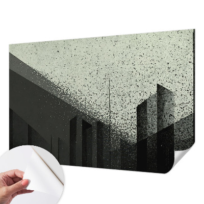 3D fotobehang met het stadsgeometrie-motief
