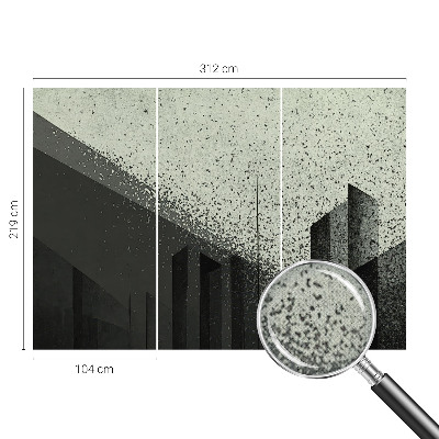 3D fotobehang met het stadsgeometrie-motief