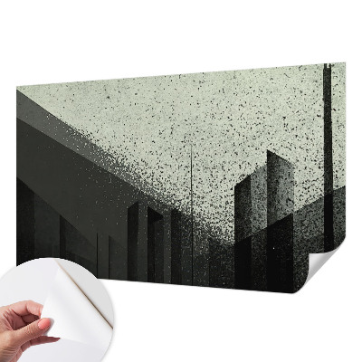 3D fotobehang met het stadsgeometrie-motief