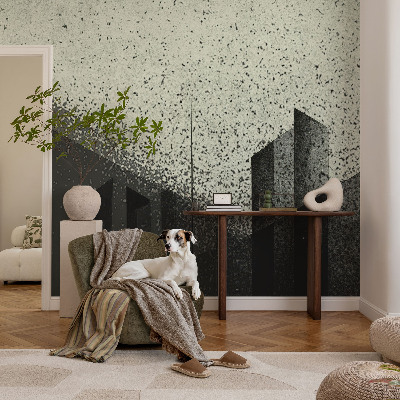 3D fotobehang met het stadsgeometrie-motief