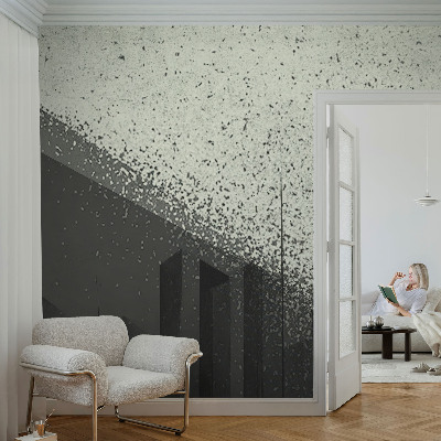 3D fotobehang met het stadsgeometrie-motief