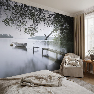 Fotobehang voor kinderkamer met een rustig meer als motief