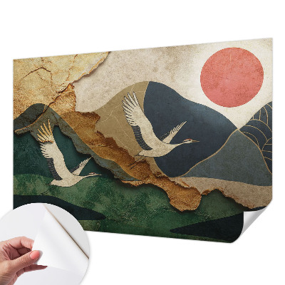 Fotobehang voor de kinderkamer Kraanvogels van het Oosten