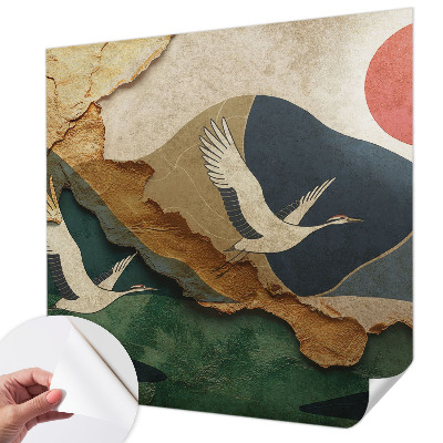 Fotobehang voor de kinderkamer Kraanvogels van het Oosten