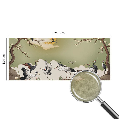 Zelfklevende behangsticker met een elegante natuurelementenprint
