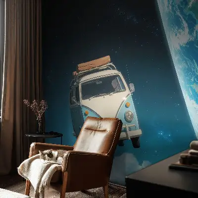 Fotobehang kinderkamer met een ruimtevaartmotief