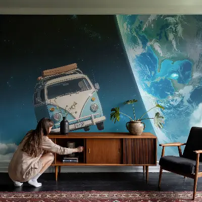 Fotobehang kinderkamer met een ruimtevaartmotief