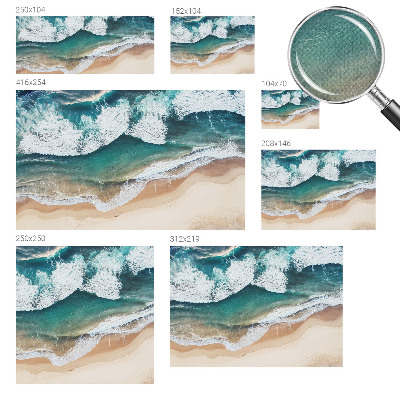Zelfklevend fotobehang met ontwerp van zeegolven