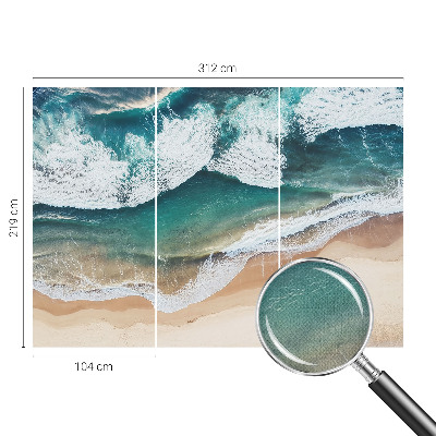 Zelfklevend fotobehang met ontwerp van zeegolven