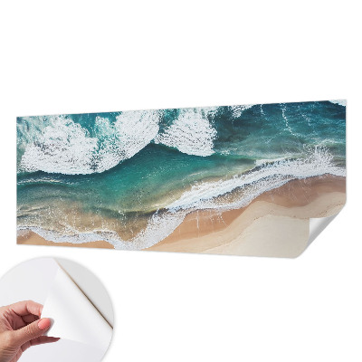 Zelfklevend fotobehang met ontwerp van zeegolven