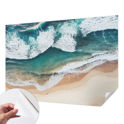 Zelfklevend fotobehang met ontwerp van zeegolven