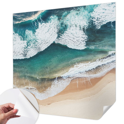 Zelfklevend fotobehang met ontwerp van zeegolven