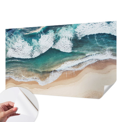 Zelfklevend fotobehang met ontwerp van zeegolven
