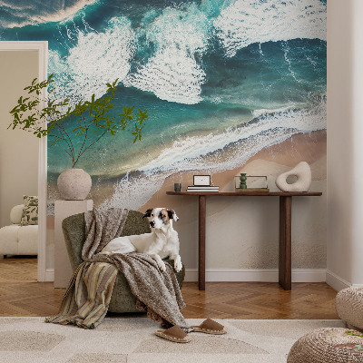 Zelfklevend fotobehang met ontwerp van zeegolven